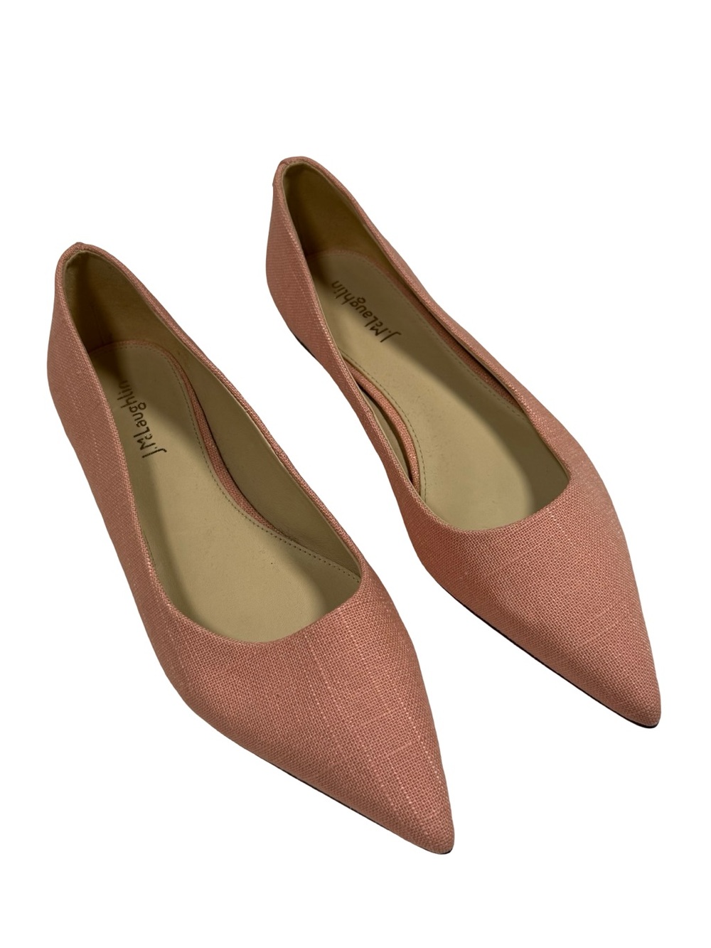 J McLaughlin Gale Women’s 8.5 Salmon Pink Pointed Toe Flats Preppy Coastal